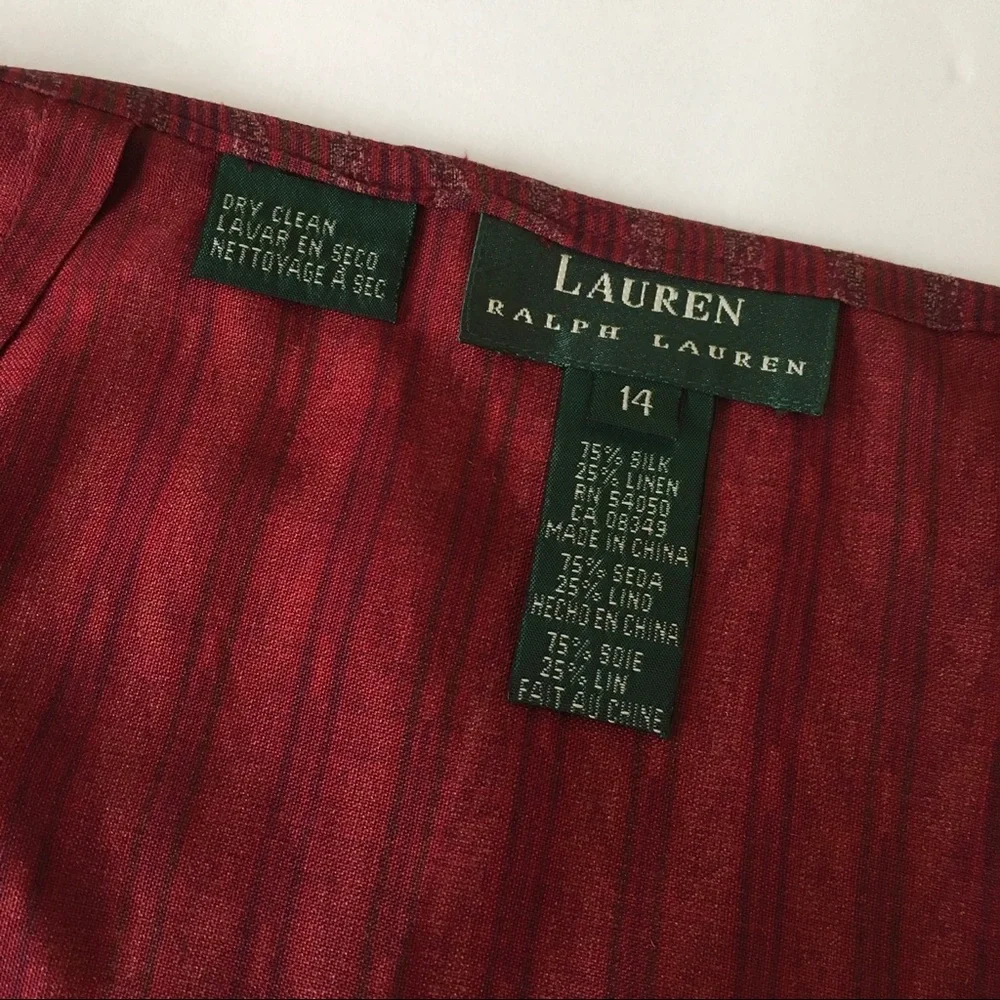 Ralph Lauren: Burgundy Wrap-Maxi Skirt - Picture 2 of 5